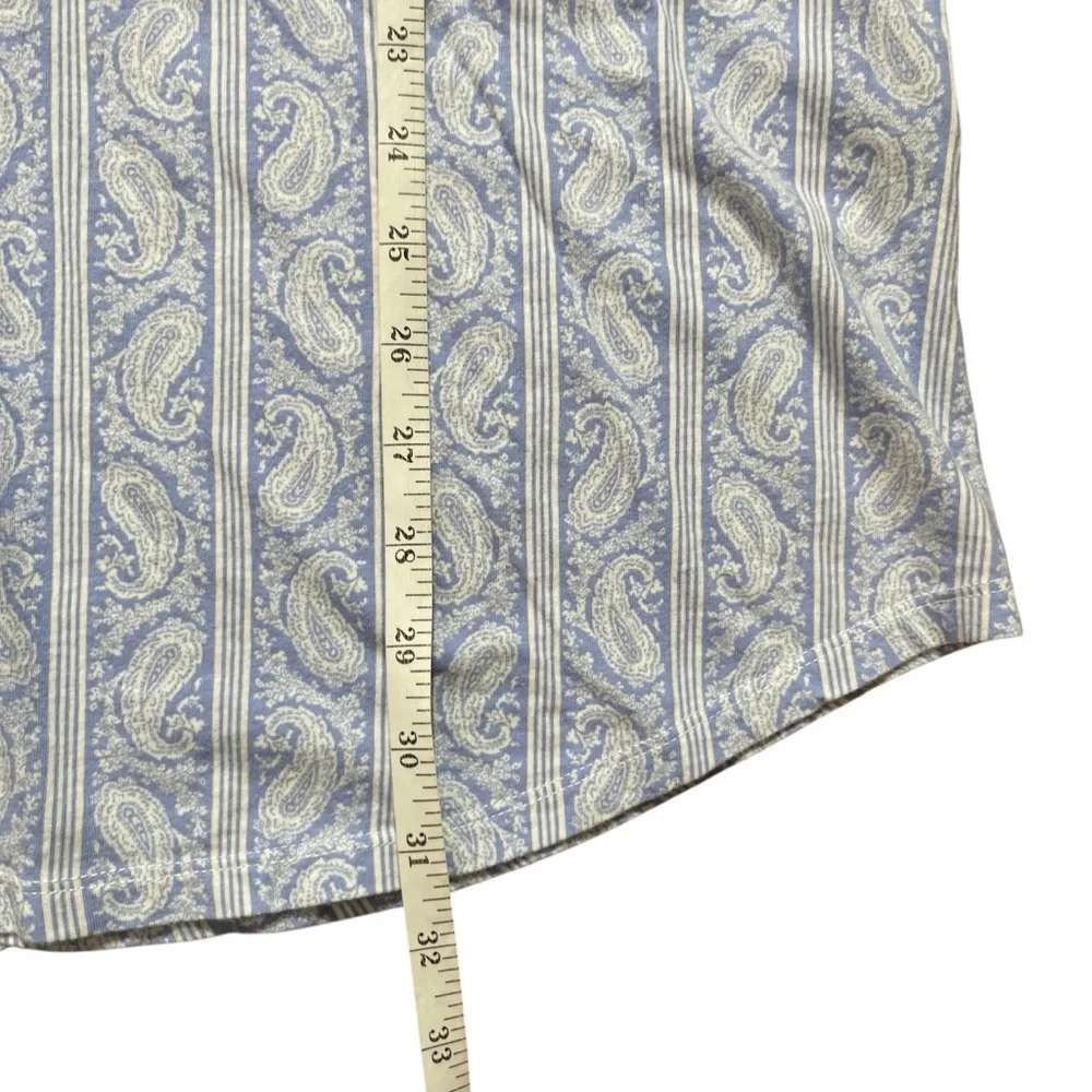 Ralph Lauren Blue Paisley Cotton Nightshirt White Piping Sleep‎ Loungewear